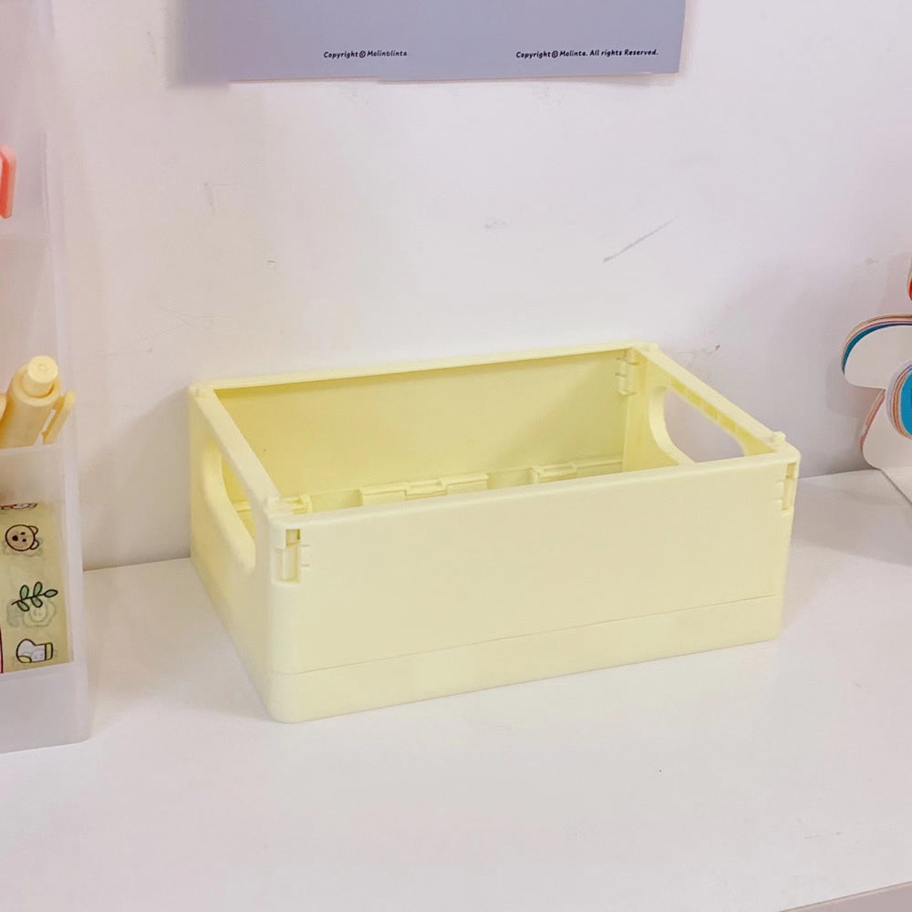 Dormitory Desktop Storage Box Book Snack Toy Storage Basket Simple Foldable Finishing Storage Box Sundries Small Basket