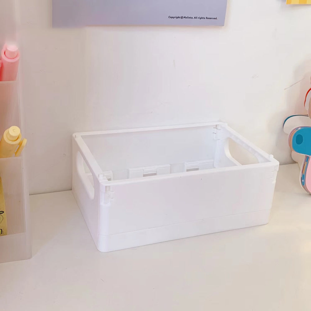 Dormitory Desktop Storage Box Book Snack Toy Storage Basket Simple Foldable Finishing Storage Box Sundries Small Basket