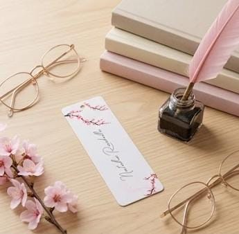 Personalised Cherry Blossom Bookmark