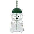 Bear-Shaped Glass Cup with Straw - Cute Cartoon Creative Tumbler for Coffee, Juice, Tea, Novelty New Year Decorative Mug