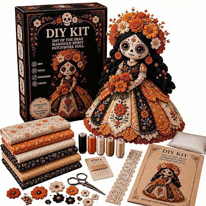 Halloween DIY Craft Kit Patchwork Doll DIY Kit Sewing Kit
