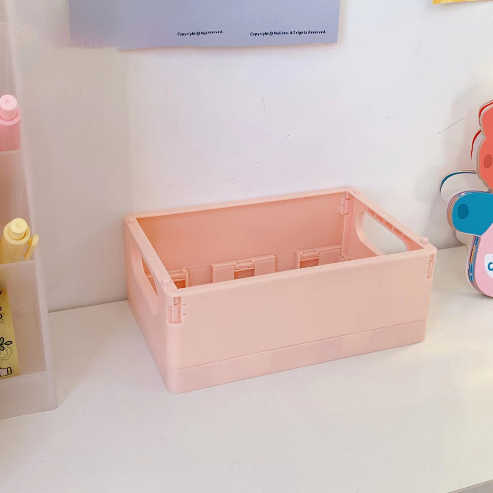 Dormitory Desktop Storage Box Book Snack Toy Storage Basket Simple Foldable Finishing Storage Box Sundries Small Basket
