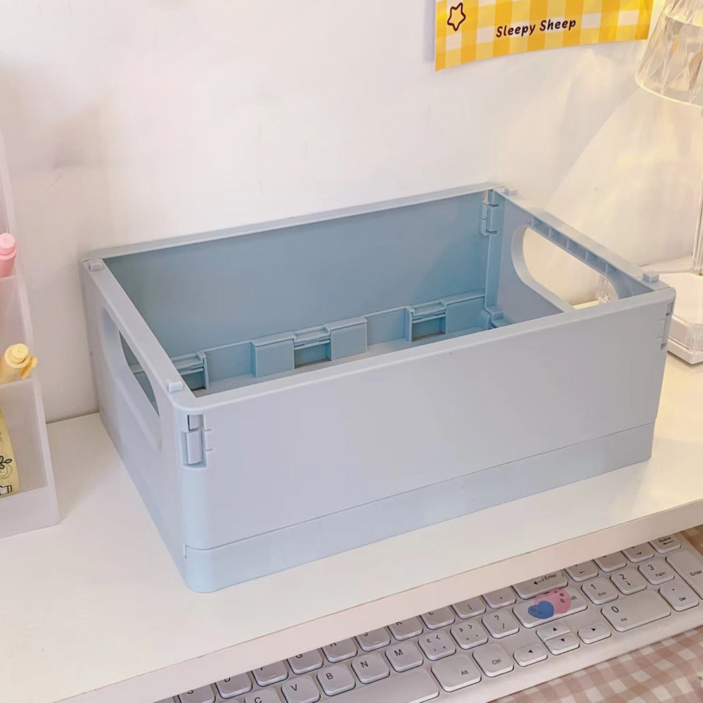 Dormitory Desktop Storage Box Book Snack Toy Storage Basket Simple Foldable Finishing Storage Box Sundries Small Basket