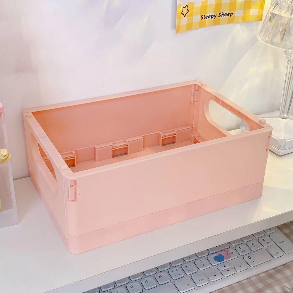 Dormitory Desktop Storage Box Book Snack Toy Storage Basket Simple Foldable Finishing Storage Box Sundries Small Basket
