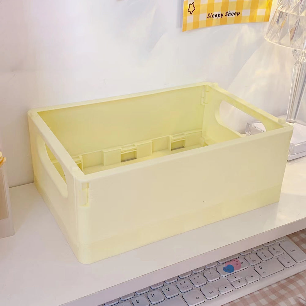 Dormitory Desktop Storage Box Book Snack Toy Storage Basket Simple Foldable Finishing Storage Box Sundries Small Basket