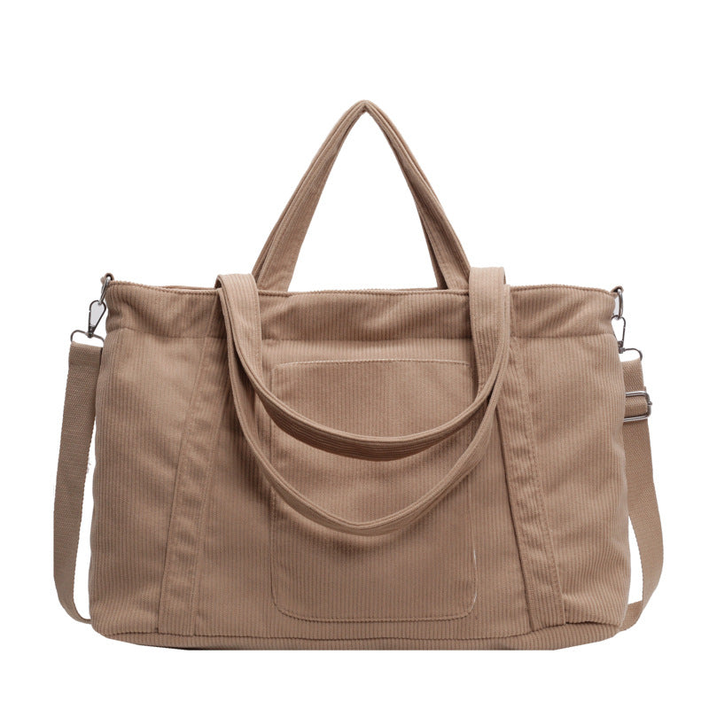 Corduroy Tote Bag – Large Shoulder Bag for Everyday Carry