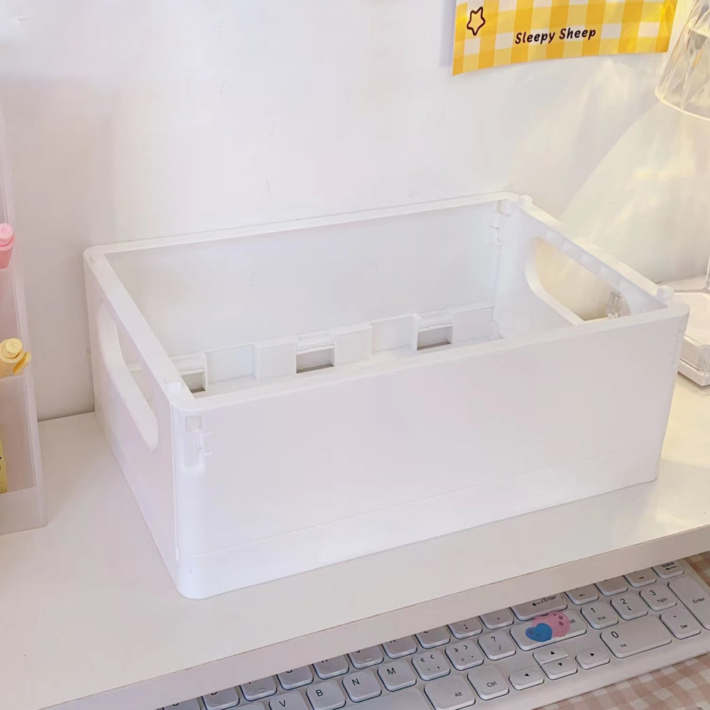 Dormitory Desktop Storage Box Book Snack Toy Storage Basket Simple Foldable Finishing Storage Box Sundries Small Basket