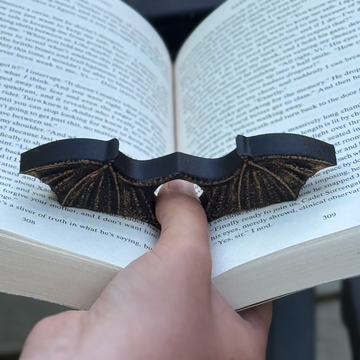 Dragon Wings Page Holder | Fantasy Thumb Bookmark for One-Handed Reading & DnD
